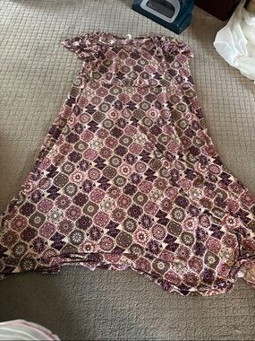 Emerald Pink and Purple Bohemian Maxi Dress